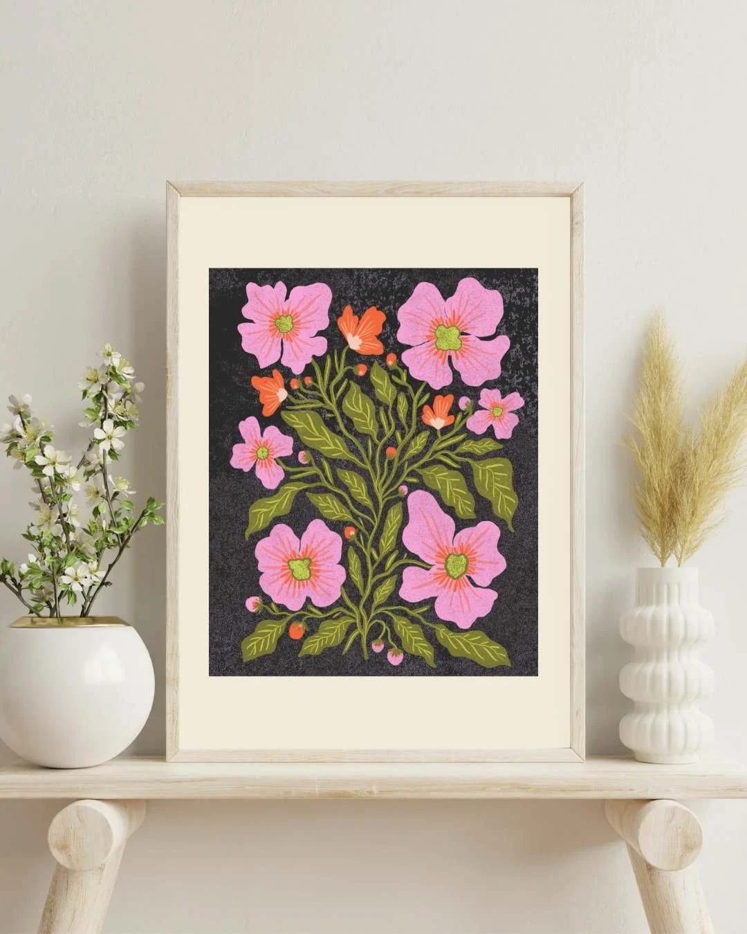 Pink and Charcoal Blooms.jpg