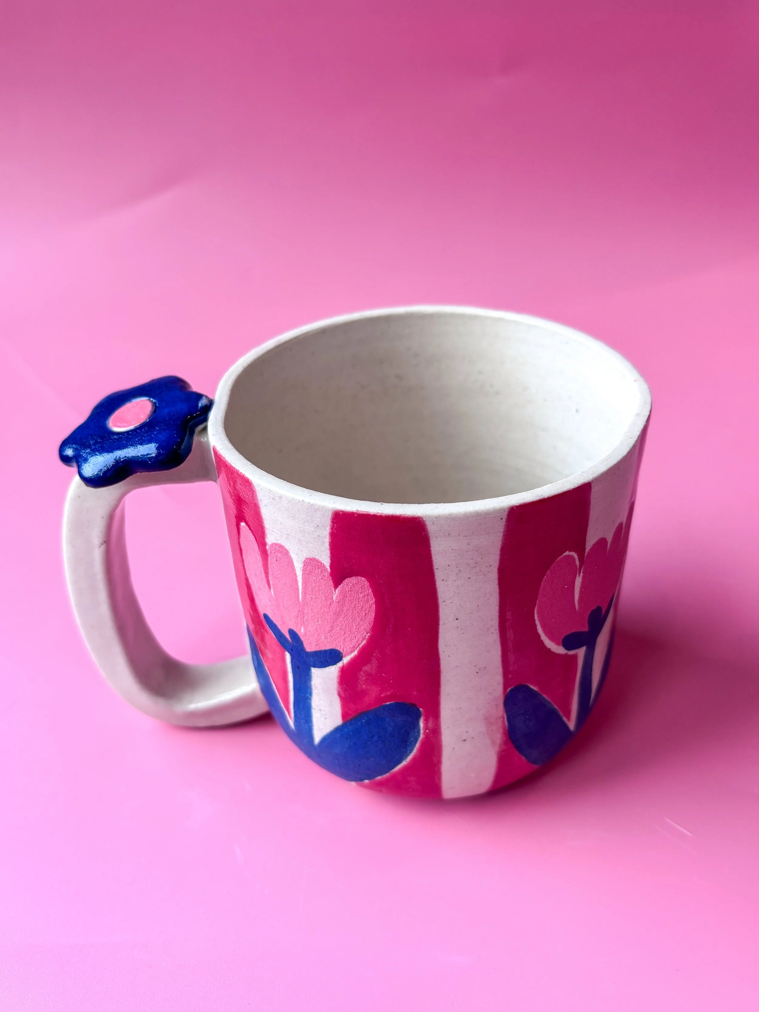 Tulips and Red Stripes Large Mug