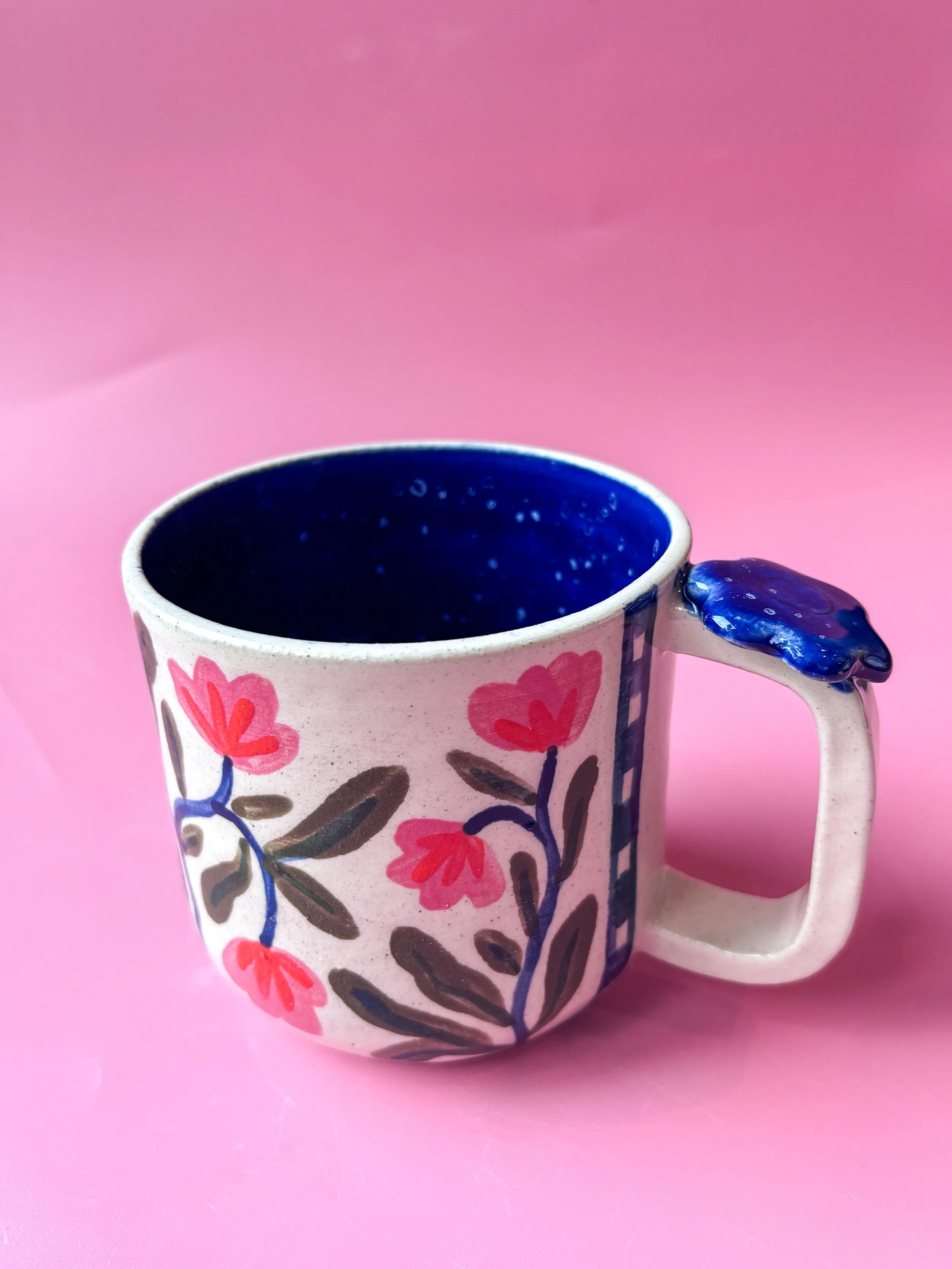 Vintage Blue Blooms Large Mug