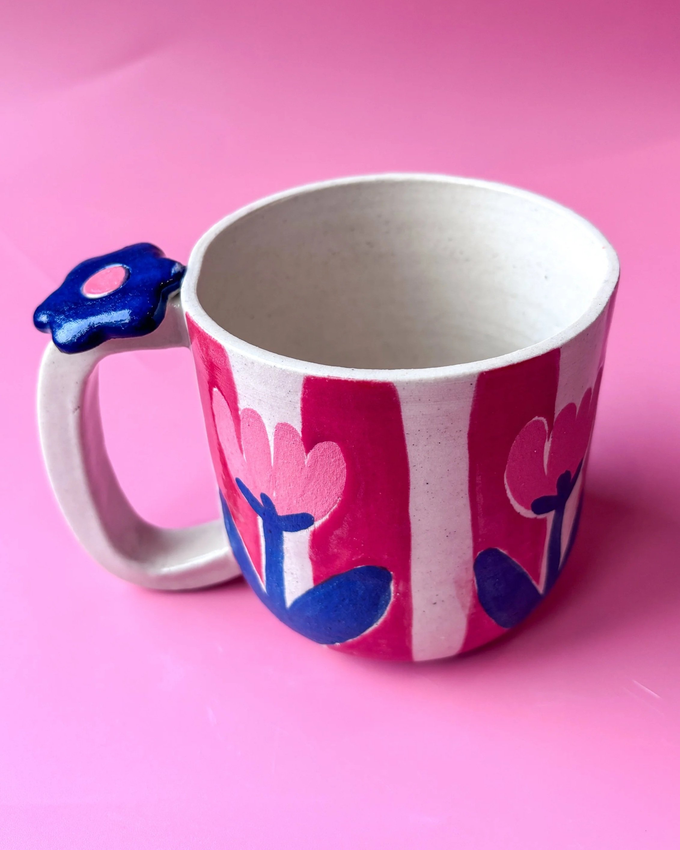 Tulips and Red Stripes Large Mug