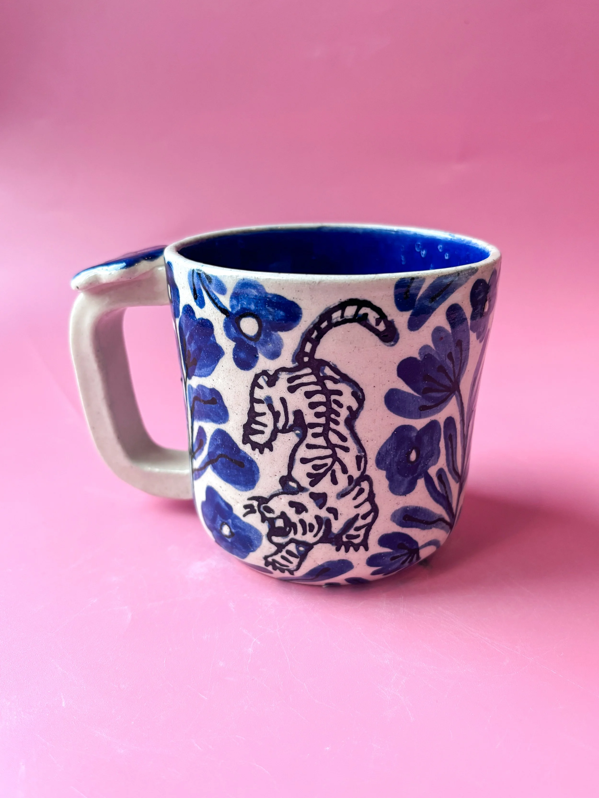 Large Delft Blue Tiger Mug