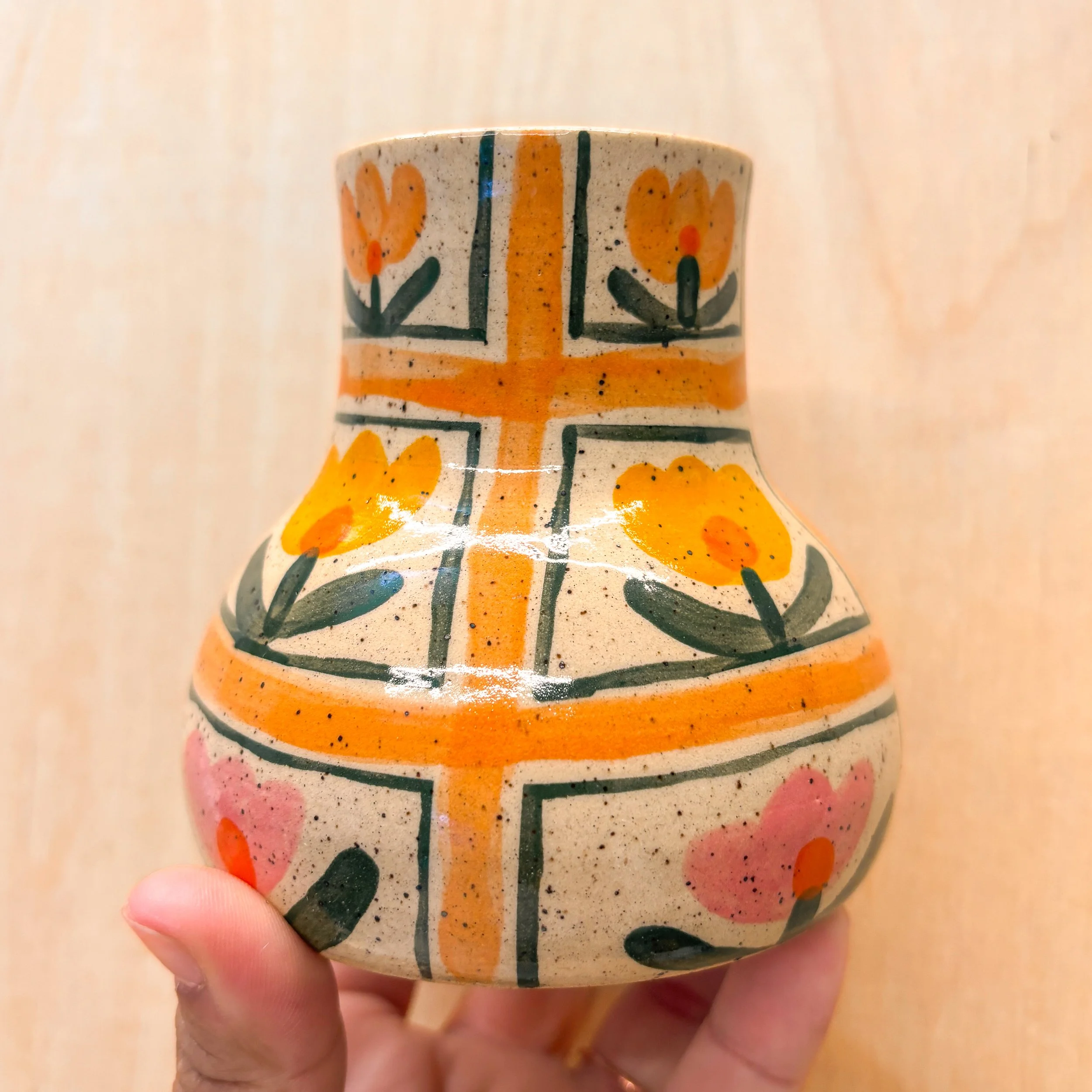Quilt Tulip Bud Vase