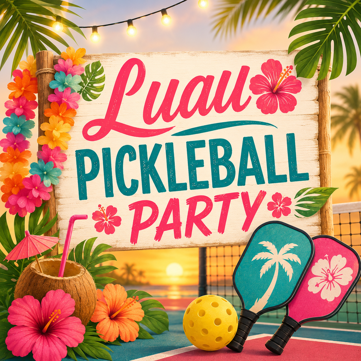 Luau Pickleball Party