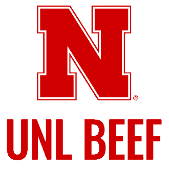 Logo of the University of Nebraska-Lincoln featuring a large red 'N' with black and white outline and the text 'UNL BEEF' below.