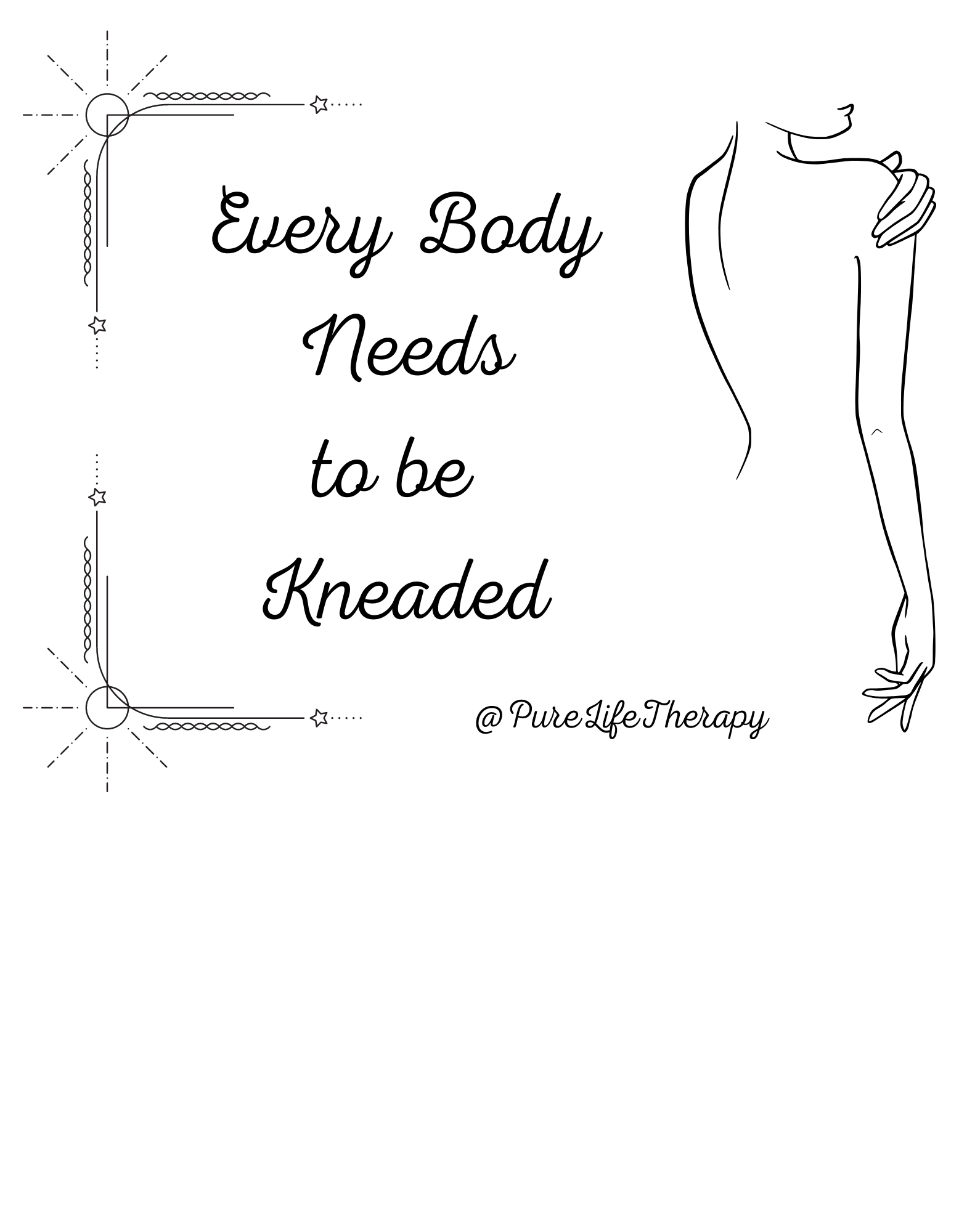 Every Body Needs to be Kneaded Massage Therapy & Bodywork Unisex VNeck TShirt — Pure Life Therapy