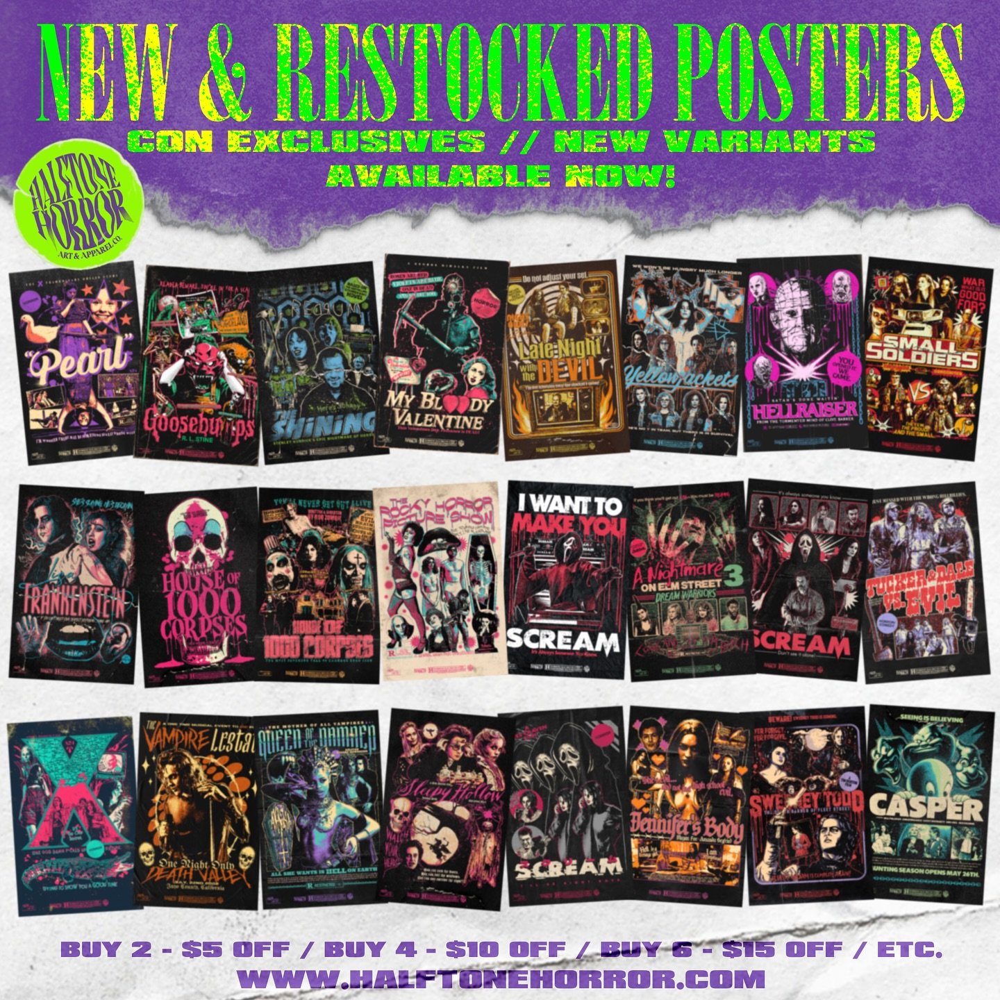 ✨NEW &amp; RESTOCKED✨
.
Art fiends and poster pals! We have 25 new and restocked posters available in the shop now. Con exclusives are limited so take a peek before they perish. Don&rsquo;t forget to grab a leftover acrylic tree ornament while you&rs