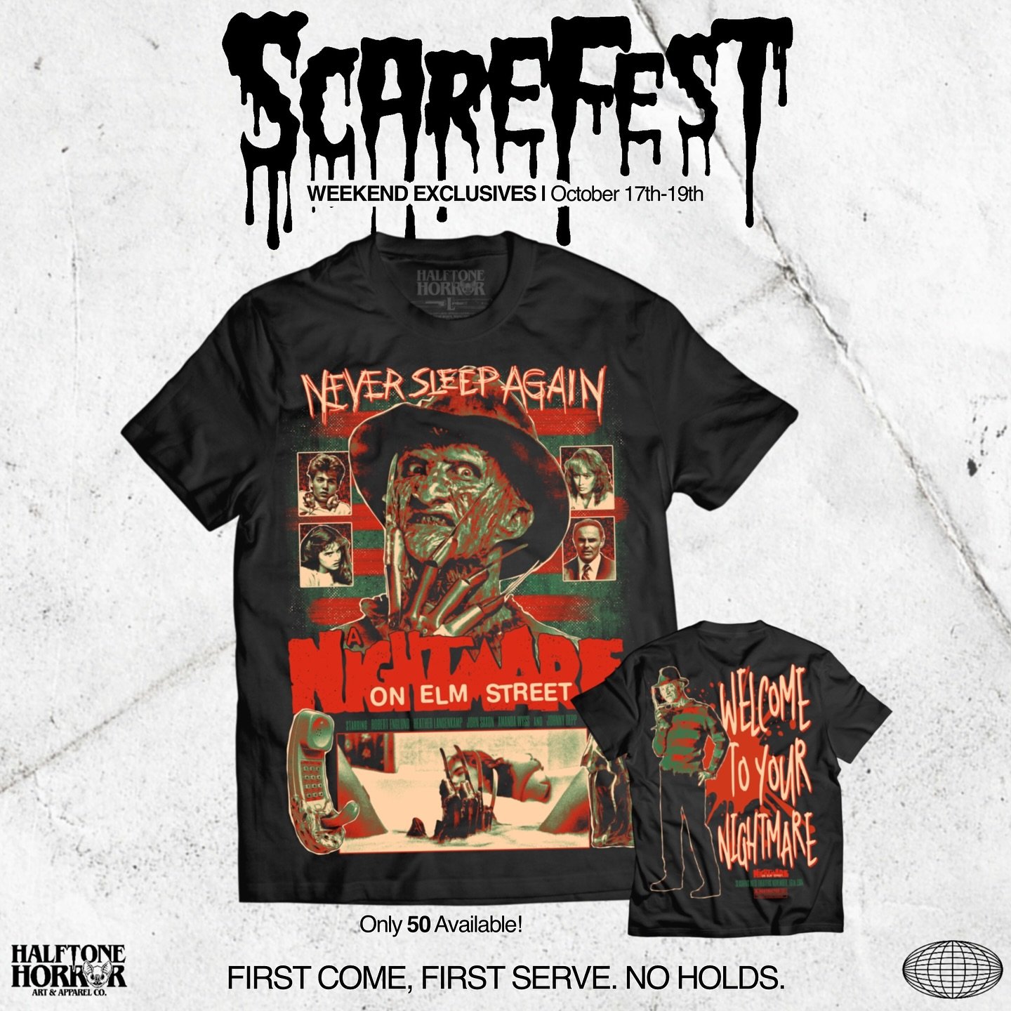 💀SCAREFEST WEEKEND EXCLUSIVES💀
.
Our last event of the year is this weekend. We&rsquo;re sad to see it come to a close but excited to be back at @scarefestweekend! Here&rsquo;s a peek at the show exclusives we&rsquo;ll be bringing with us. Only 50 