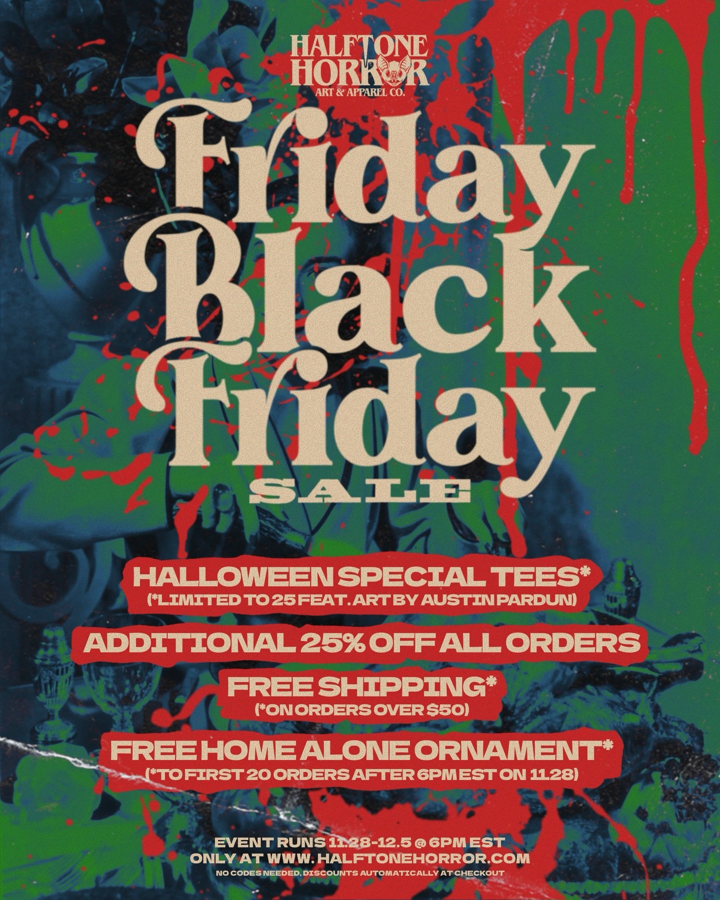 FRIDAY BLACK FRIDAY 🦇
.
We&rsquo;ve been keeping a surprise at the ready for those that may have missed out on our Halloween Special design. We have another 25 black tees that will be available this Friday. The entire shop will be 25% OFF, FREE ship