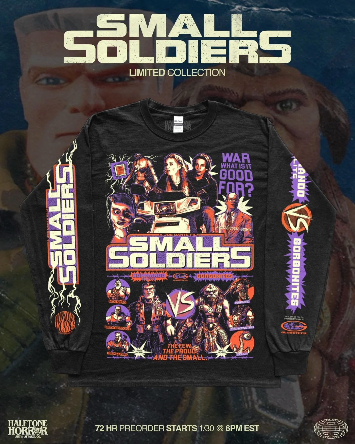 Everything else is just a toy 🫡
.
Our Small Soldiers limited collection is inbound! Headed to the shop this Friday for 72 hours ONLY. Head to our story for reminders OR even better, go sign up for our emails so you don&rsquo;t miss out! 
.
Preorder 