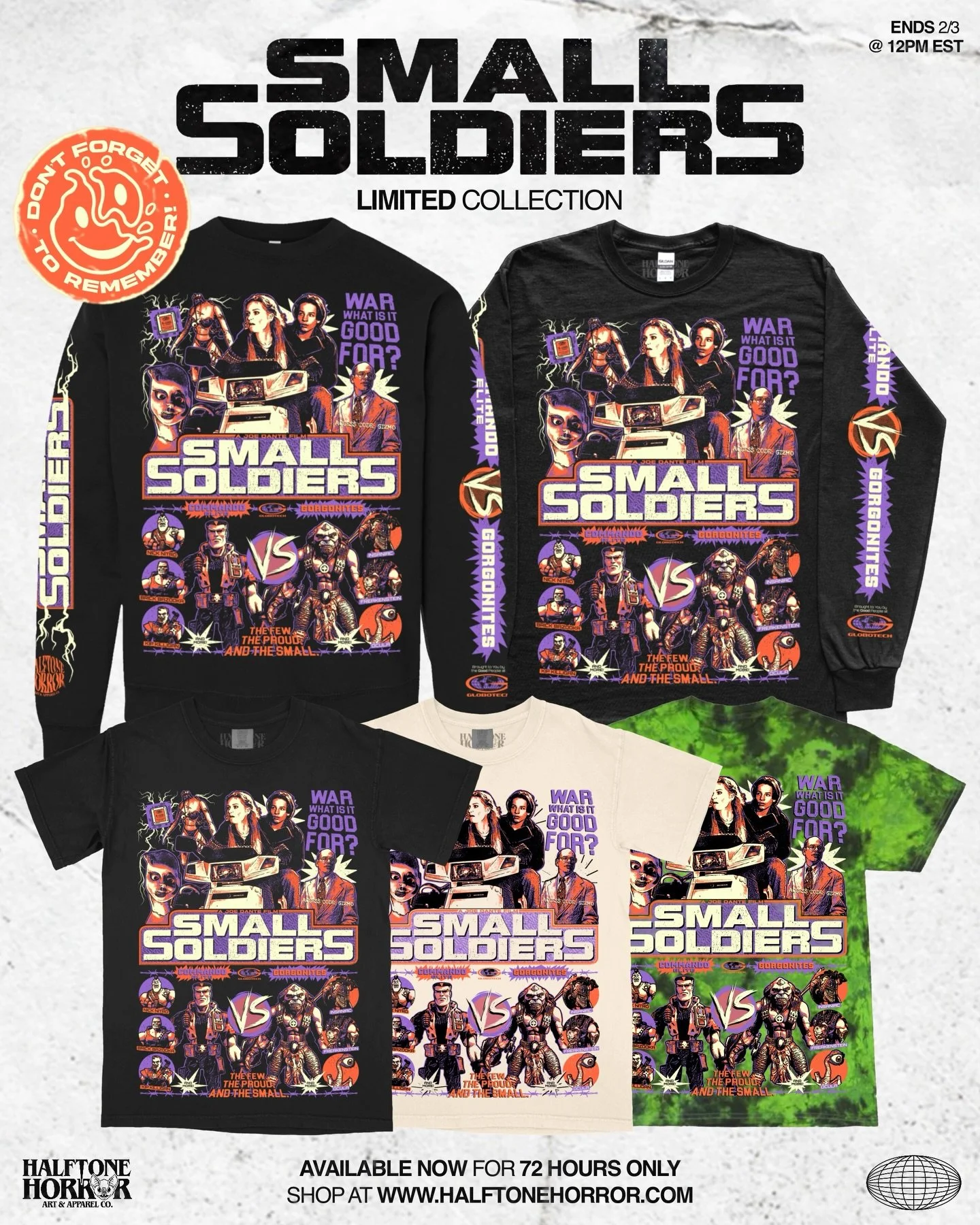 AVAILABLE NOW🫡
.
Our Small Soldiers release is live in the shop for the next 72 hours. Don&rsquo;t forget to secure your size because these leftovers will go quick at events!
.
Preorder ENDS Tuesday, Feb. 3rd @ 12PM EST