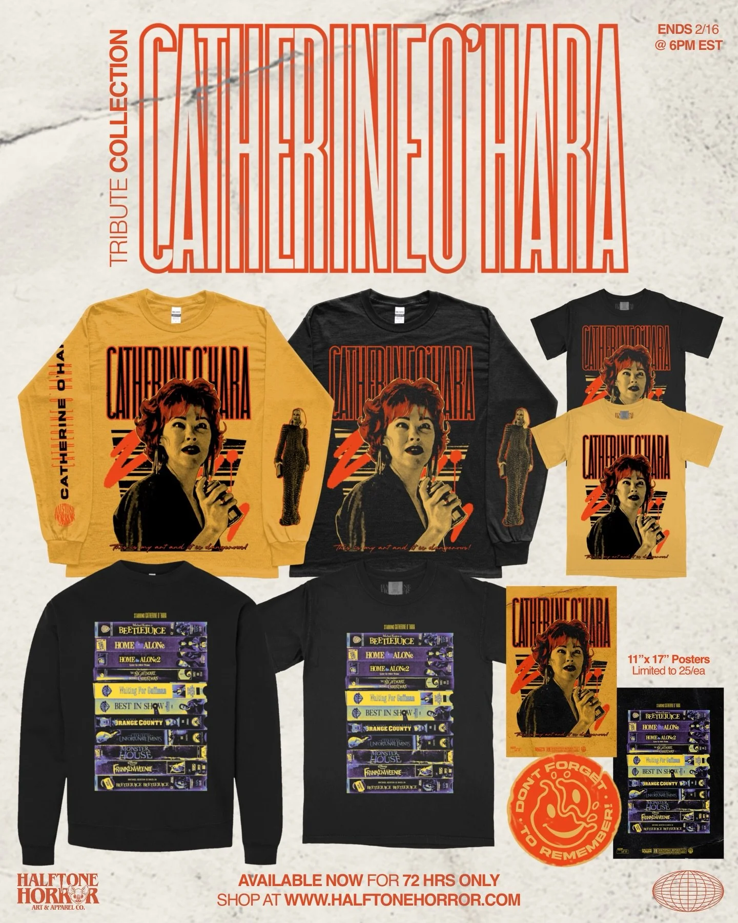 AVAILABLE NOW 🍁
.
The O&rsquo;Hara tribute collection is in the shop now for 72 HRS ONLY. We really wanted to honor and celebrate one of our favorite actresses and glad that so many of you appreciate this release! Have a good weekend and be good to 