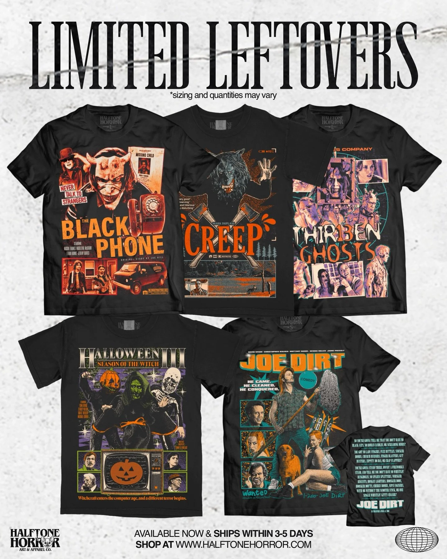 AVAILABLE NOW🦇
.
Extremely limited leftovers are up now in the shop. Grab yours quick because they won&rsquo;t last long! If you miss out on your size don&rsquo;t worry, we&rsquo;re bringing most of these back for a greatest hits in stock drops this