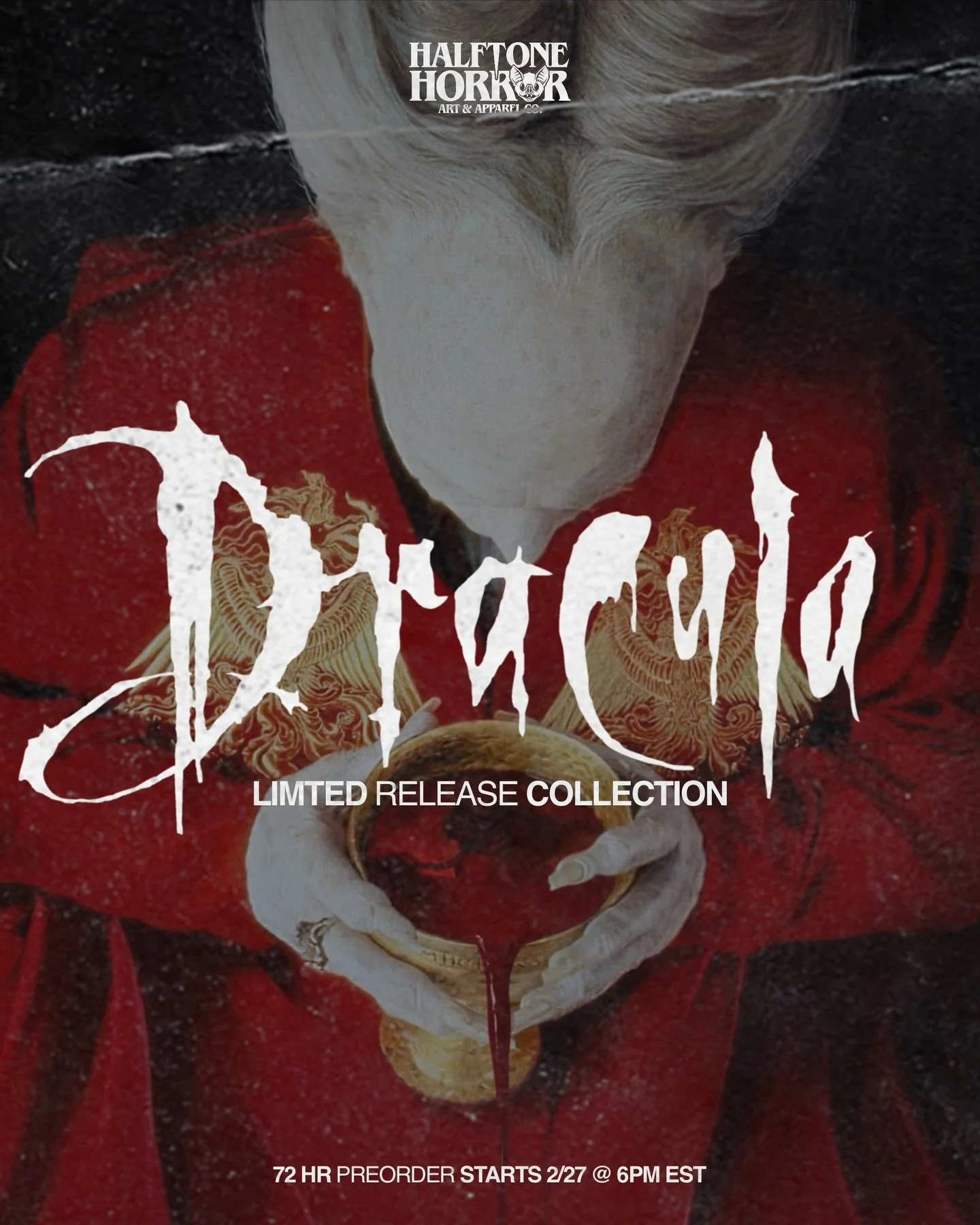 The blood is the life...and it shall be mine 🩸
.
Our Dracula collection will arrive in the shop this weekend! Stop back Wednesday for full reveals 🦇
.
Preorder STARTS Friday, Feb. 27th @ 6PM EST