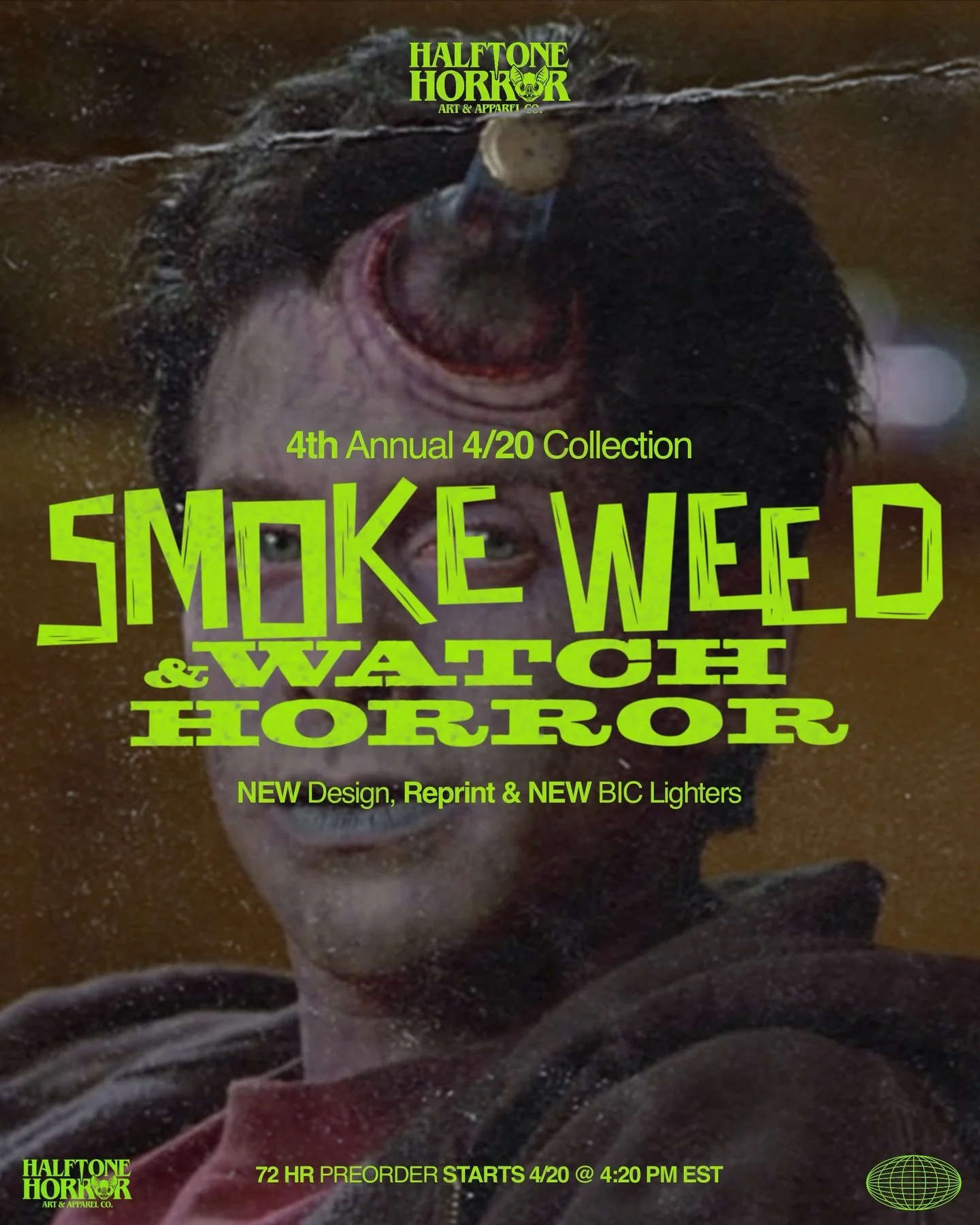As usual, marijuana saves an otherwise disastrous day.
.
It&rsquo;s almost time cannaphiles! Our 4th annual weed &amp; horror drop is back this 4/20. With a new design, reprint and BIC lighters 🔥 Stop back Saturday for full reveals 👀
.
STARTS Monda