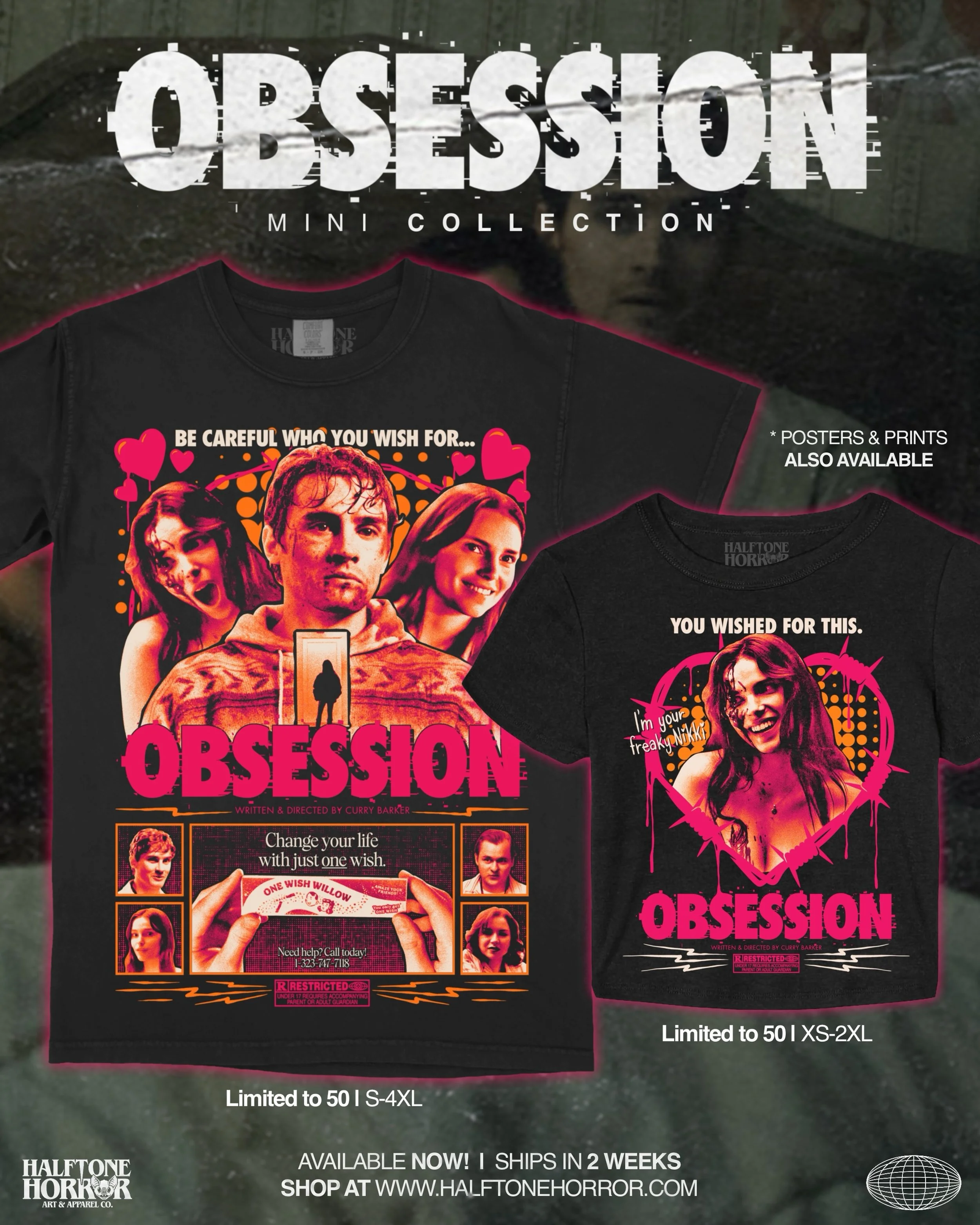 AVAILABLE NOW 👀
.
Our first QUICK DROP is here with OBSESSION! Get yours now because ONLY 50 tees and 50 crops will be produced during this run. Don&rsquo;t forget to remember or miss out FOREVER! *SNAP* 
.
*I wish for you to get a tee in your size*