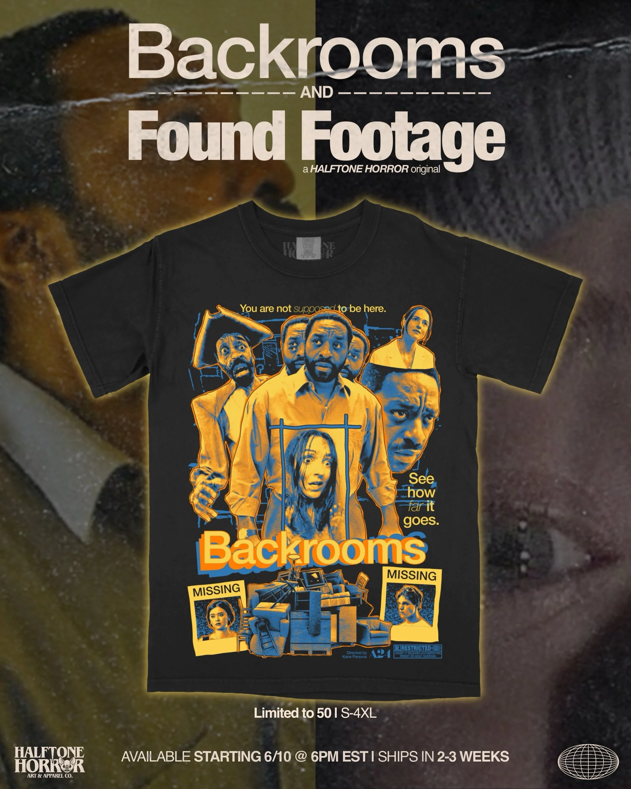TOMORROW 🪑
.
Plans have changed a bit due to Universal/Focus shutting down our new Obsession merch. We pulled an audible and instead have a NEW original design highlighting our personal favorite sub-genre, Found Footage. This and of course our BACKR