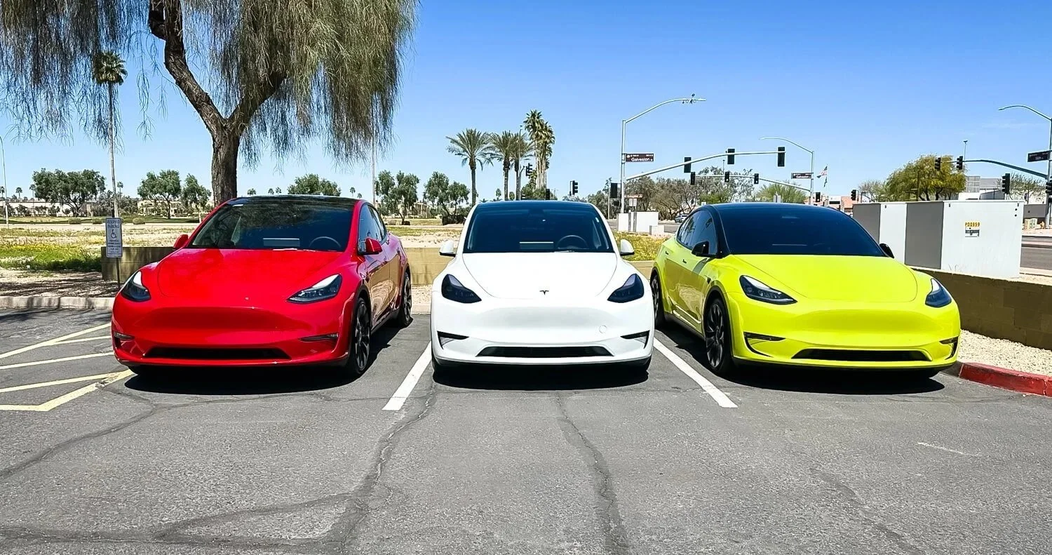 Auto Cosmetics Tesla ceramic window tint installation at climate-controlled facility in Chandler, Arizona