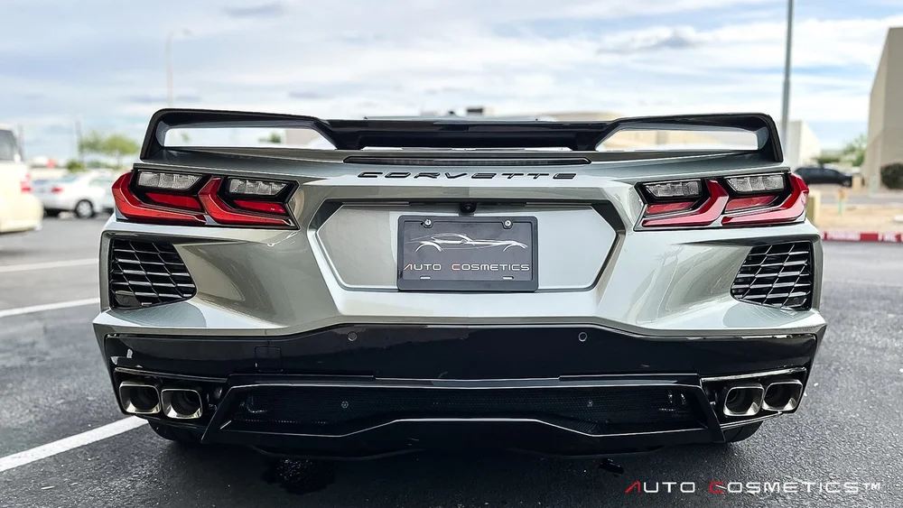 Paint protection film on a Corvette protecting paint against harsh Arizona conditions
