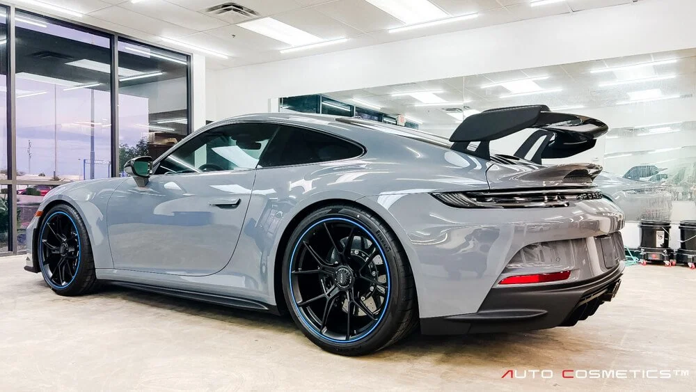 Expert wheel repair on luxury vehicle at Auto Cosmetics Chandler shop