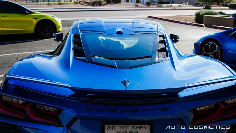 Mirror-like reflection on coated paint at Auto Cosmetics in Chandler, Arizona