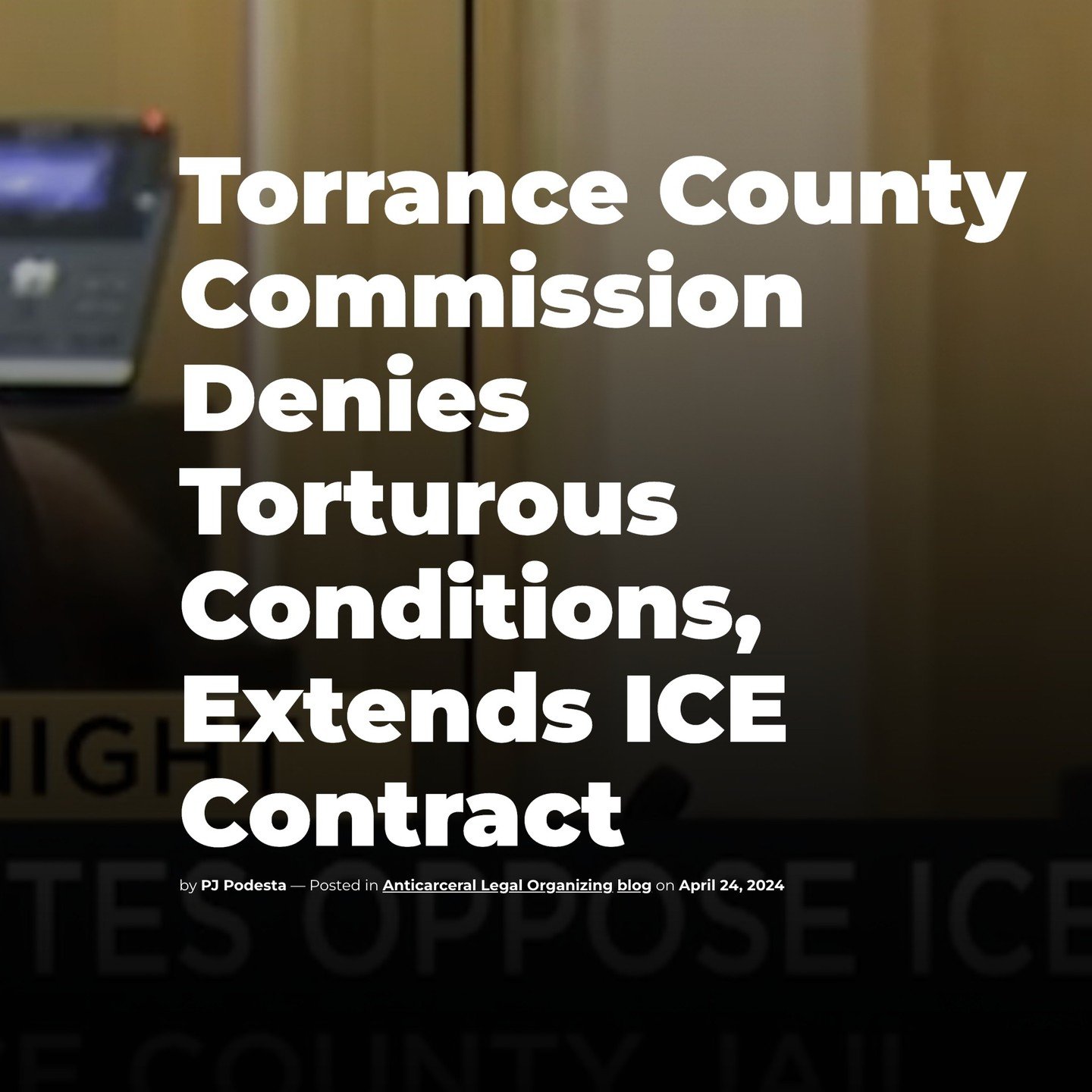 This past Wednesday, the Torrance County Commission unanimously voted to extend the ICE detention contract at the Torrance County Detention Facility for an additional four months. The contract was set to expire on May 14. 
During the meeting, the Dig