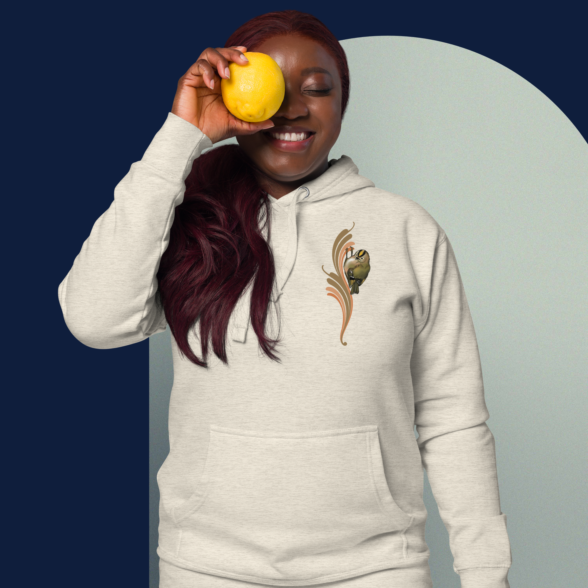 Goldcrest Hoodie – Small Bird Illustration | Nature Inspired Unisex Sweatshirt