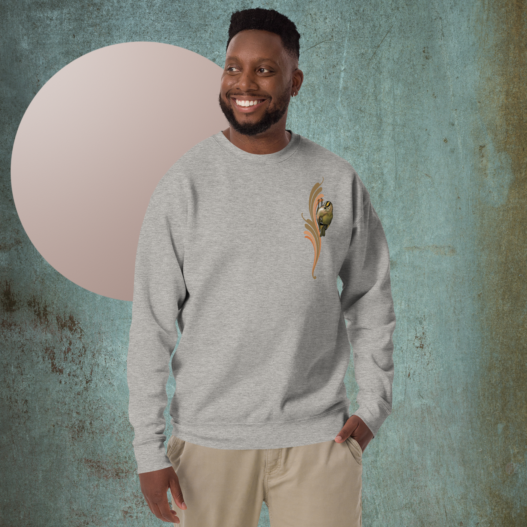 Goldcrest Sweatshirt – Unisex Small Bird Illustration Crewneck