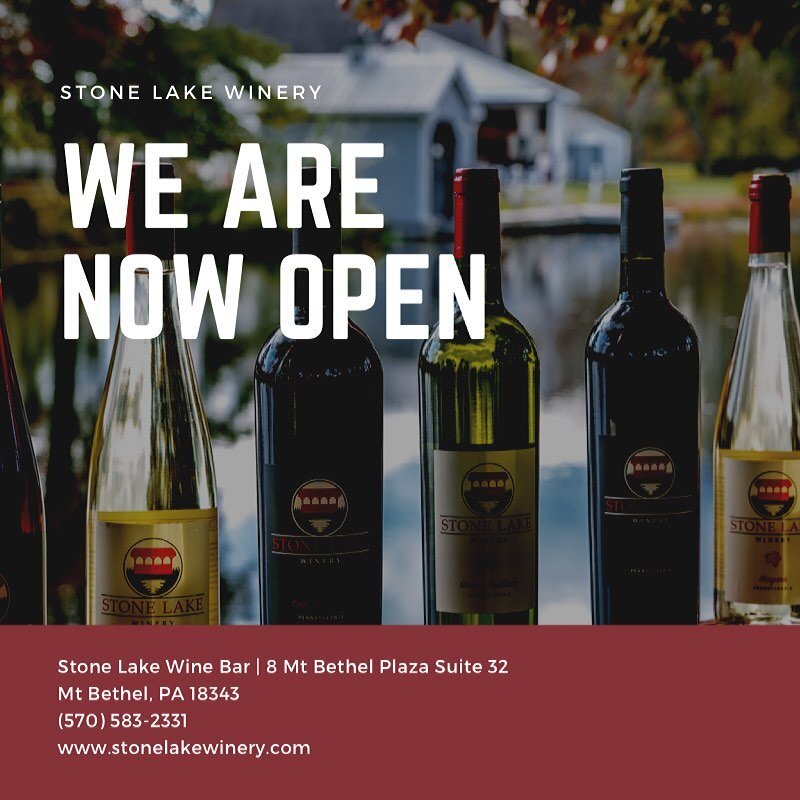 We are OPEN! Come see our new space while enjoying a glass of wine🍷. Tastings, flights, sales, and food are available daily. Come on in!