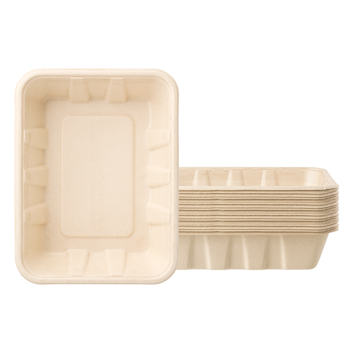 Sugarfiber™ 6x6 inch Square Hinged Container — HAKOWARE by Harvest Pack Inc