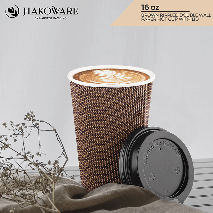 12 oz Gray Paper Coffee Cup - Ripple Wall - 500 count box
