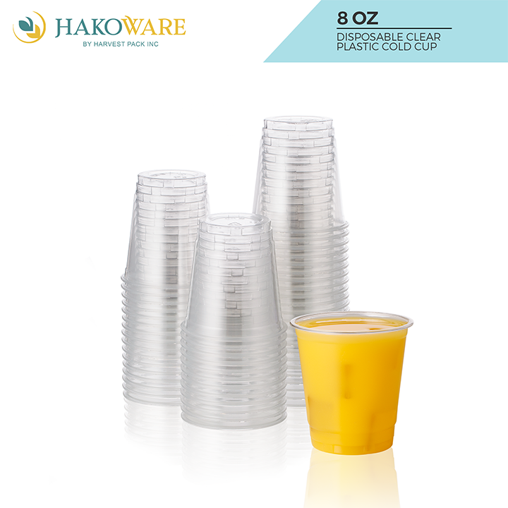 8 oz Clear PET Cold Cups — HAKOWARE by Harvest Pack Inc