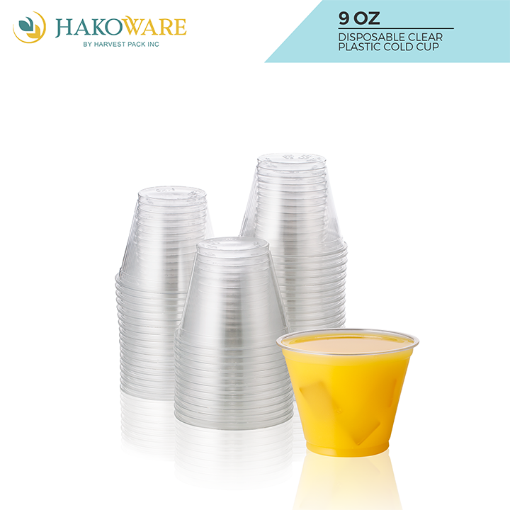 9 oz Clear PET Cold Cups — HAKOWARE by Harvest Pack Inc