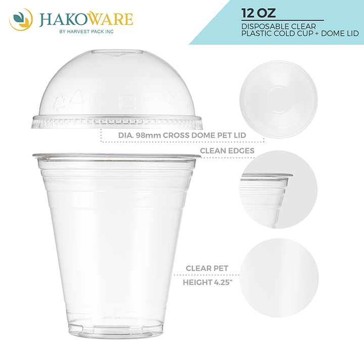 Clear Plastic Cups with Lids, 24 oz, 100 Pack, PET Cold Smoothie Cups, Iced  Coffee Cups, Disposable Cups with Lids, To Go Cups