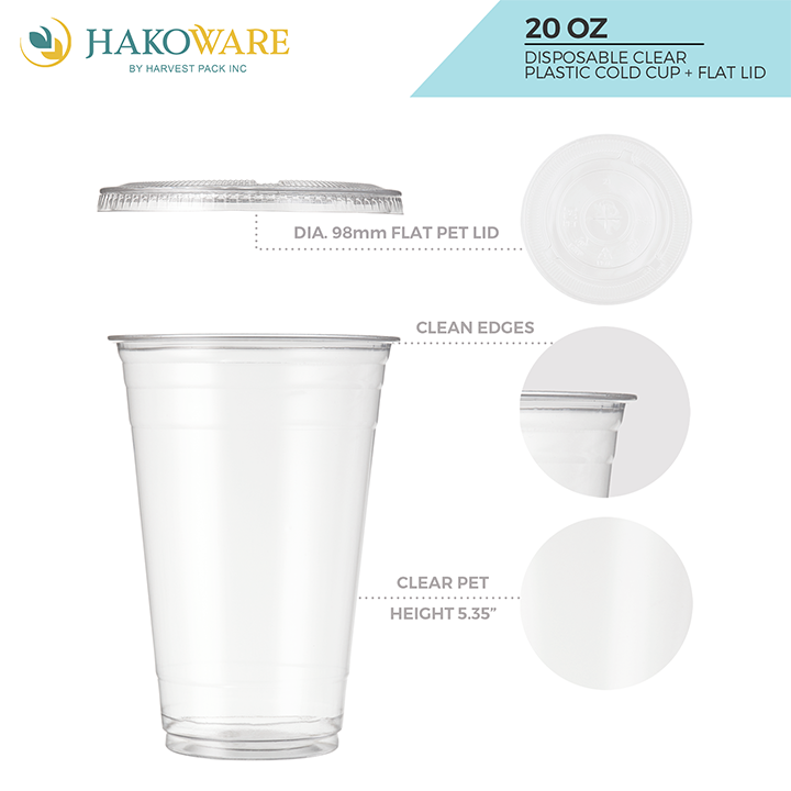 20 oz Clear PET Cup — HAKOWARE by Harvest Pack Inc