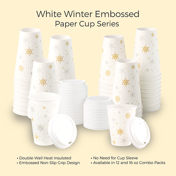 16 oz White Single-Wall Paper Cups — HAKOWARE by Harvest Pack Inc