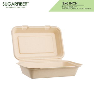 Sugarfiber™ 10x10 inch 3 Compartment Square Hinged Container — HAKOWARE by  Harvest Pack Inc