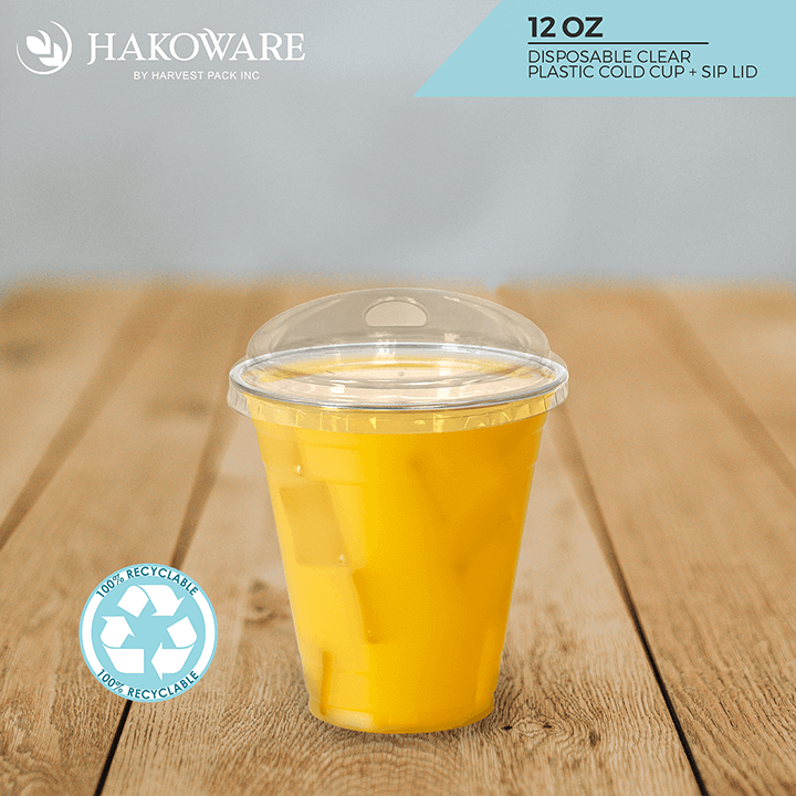 PET Sip Lids for 12-24 oz PET Cold Cups — HAKOWARE by Harvest Pack Inc