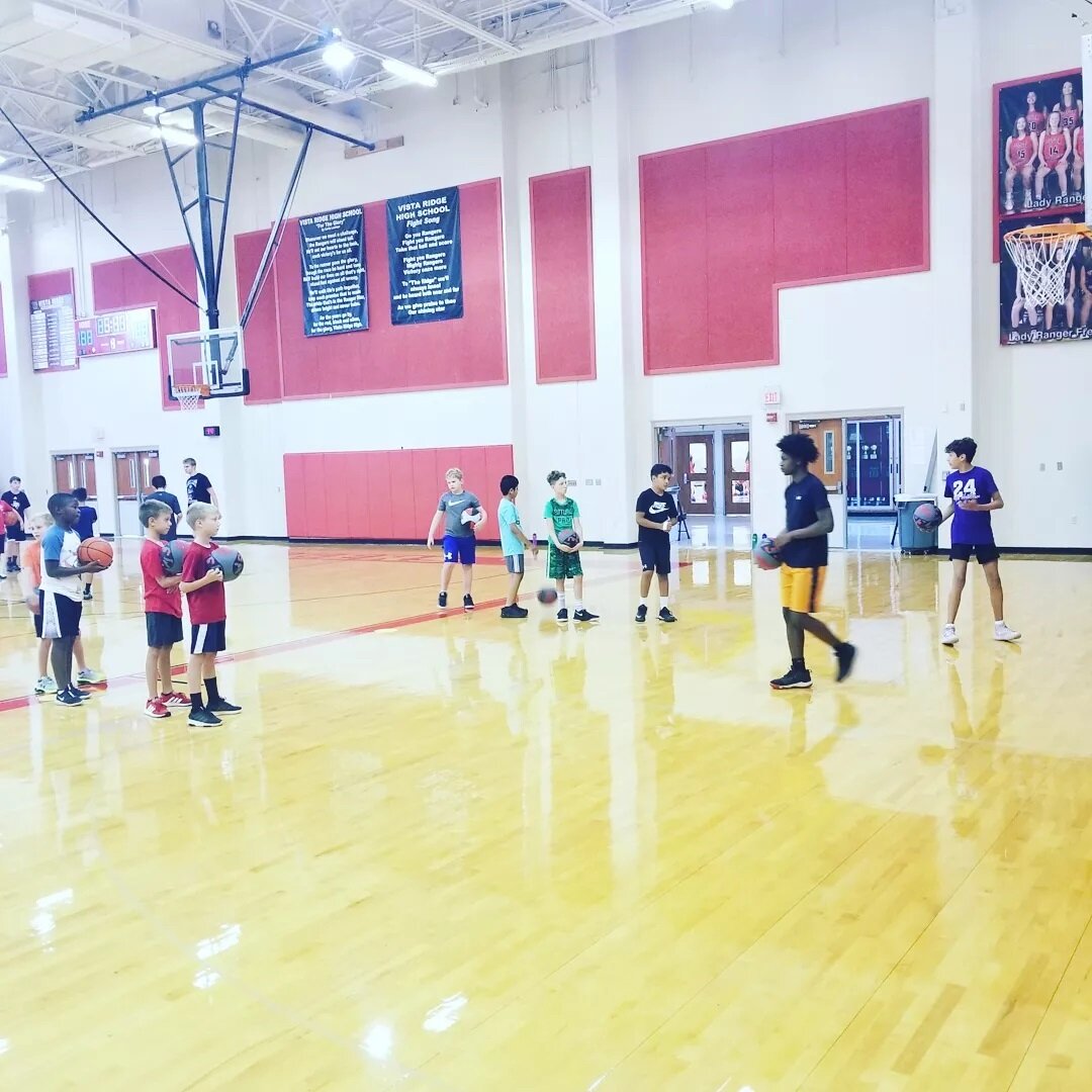 Day #2 VRHS Shooting Camp is in the bag.  Campers had a great time working on different types of shots.  Shout out to all of our HS guys who came and helped out!  Means more than you know to the young kids! #wearevr