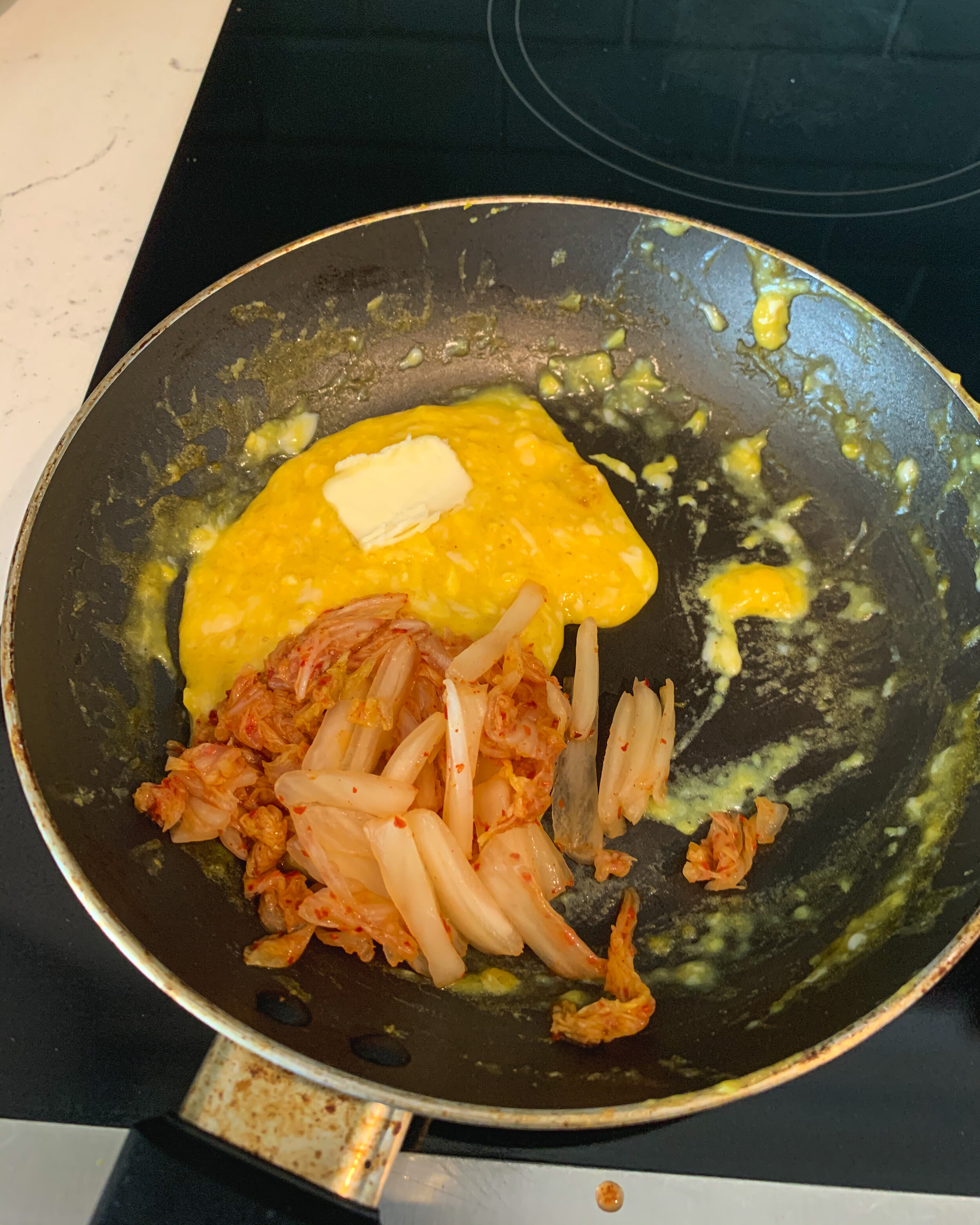 kimchi soft scrambled eggs — everything alex cooks