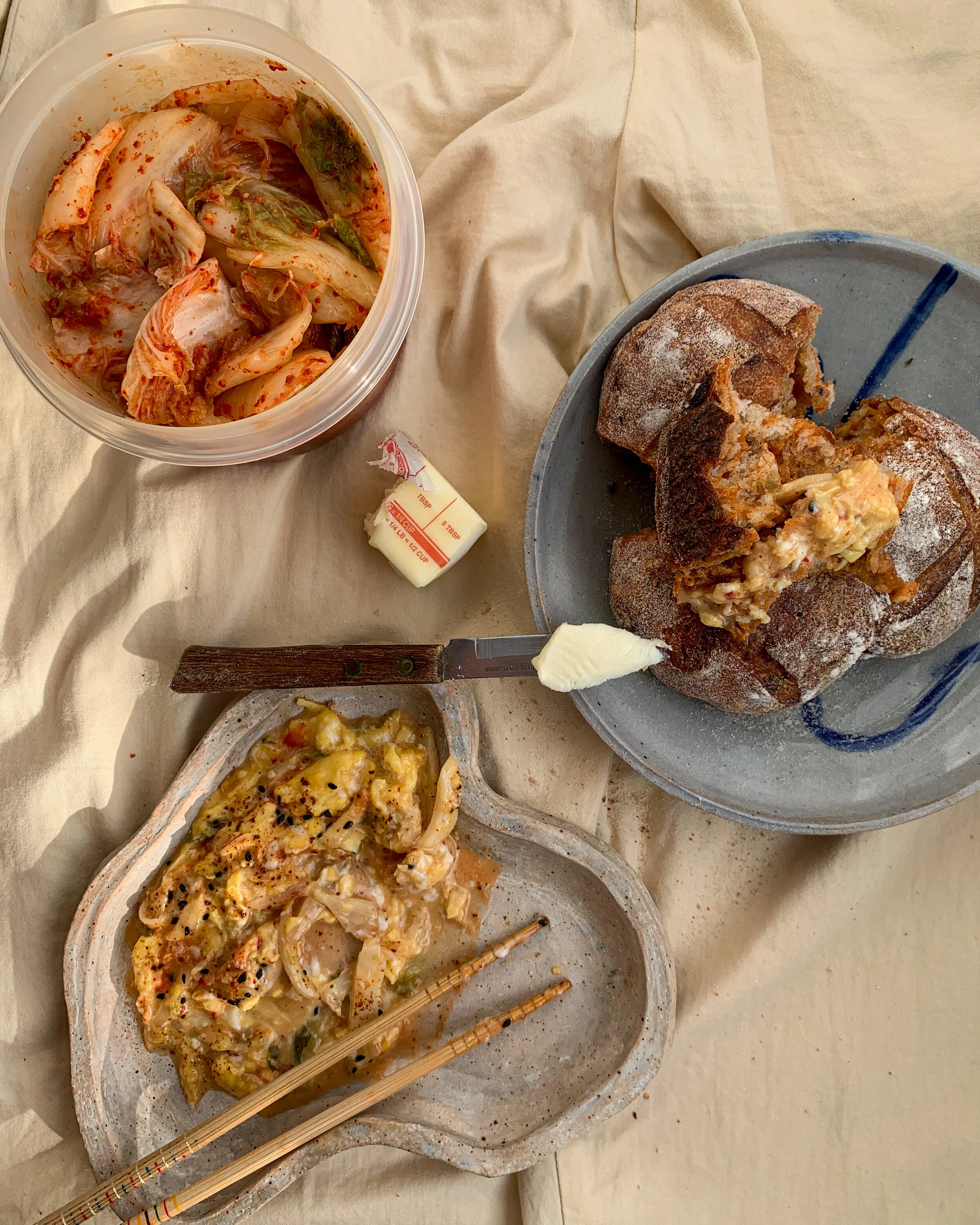 kimchi soft scrambled eggs — everything alex cooks