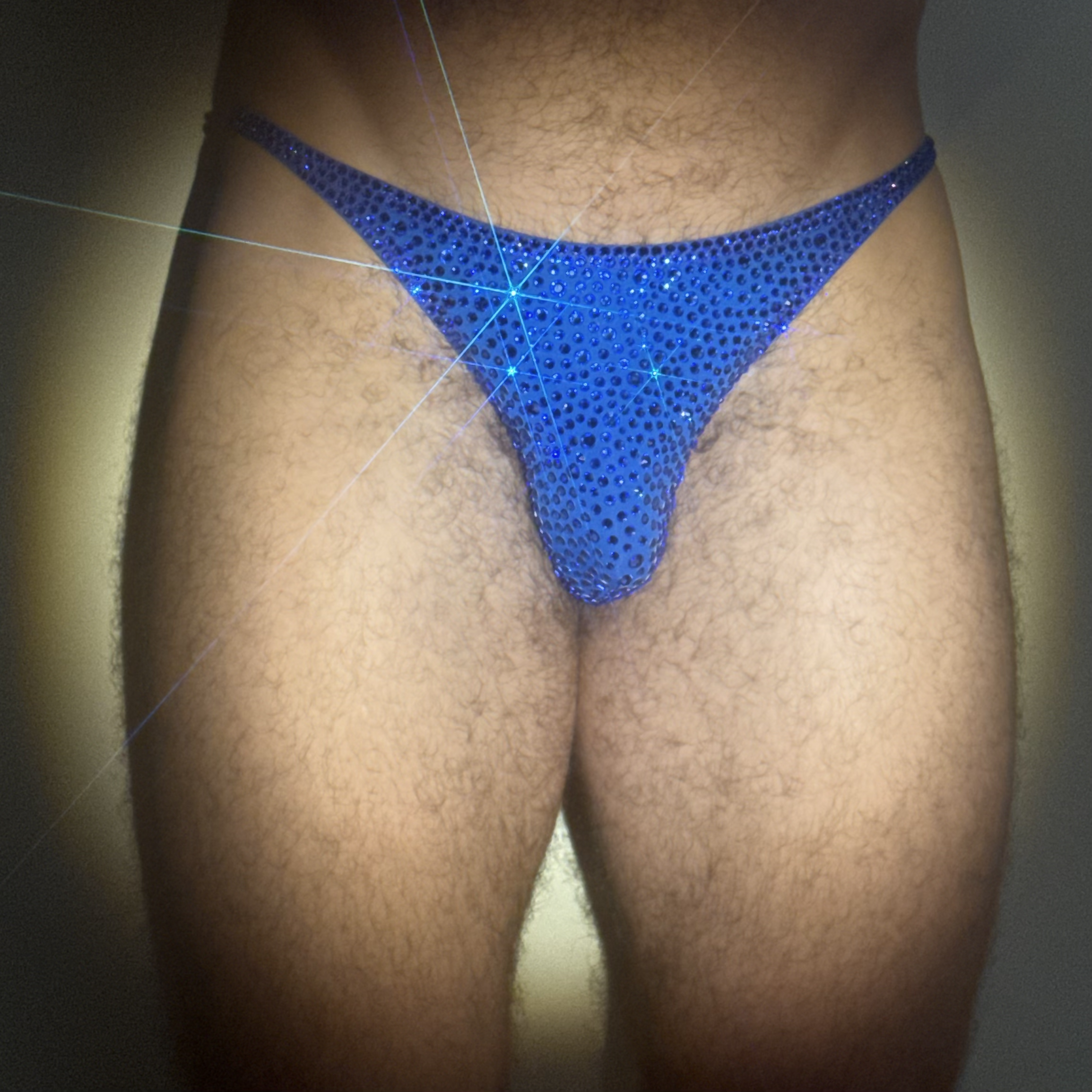 Blue Crystal Thong