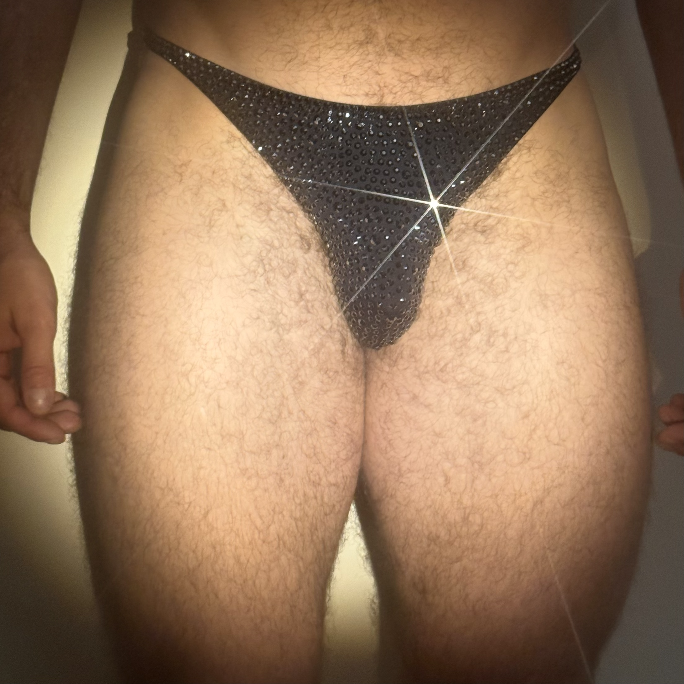 Black Crystal Thong