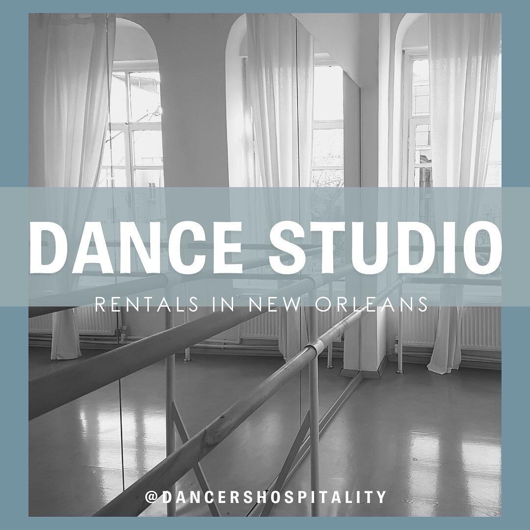 Looking for a dance studio to rent from in New Orleans? Check out this list of dance studios around the city! BIG thanks to everyone that shared their favorites spaces to move 🙏🏽

NOTE: rates can change based on the number of people in the studio

