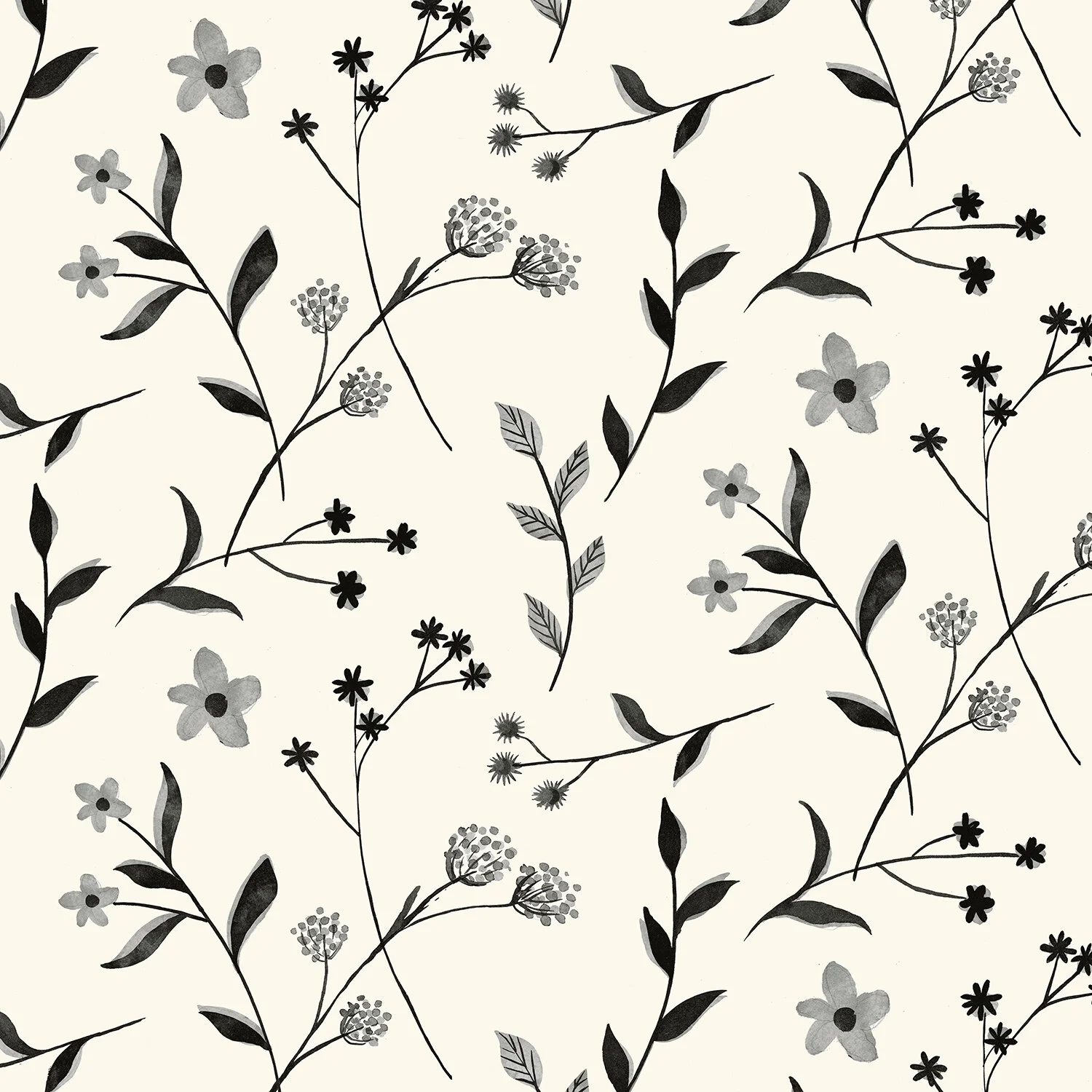 Spring Floral monochrome