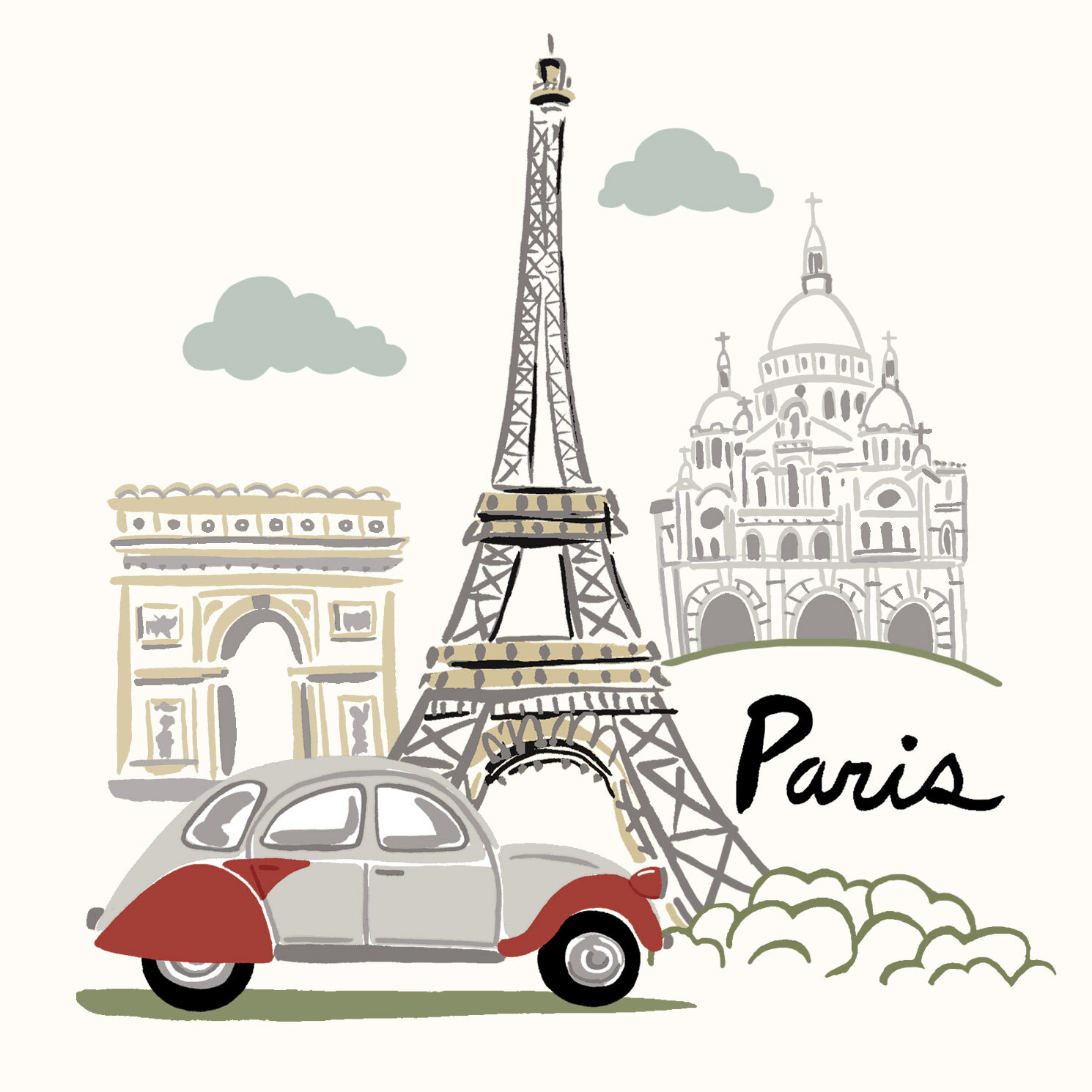 Paris Embroidered Pillow