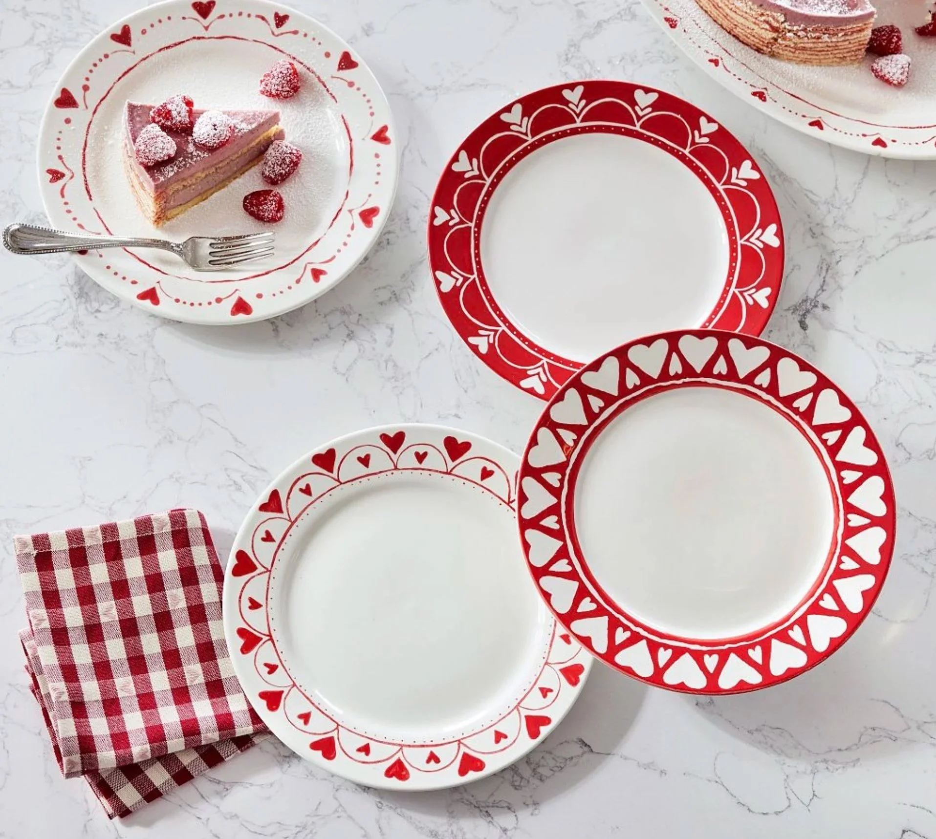Painted Hearts App Plates for Pottery Barn