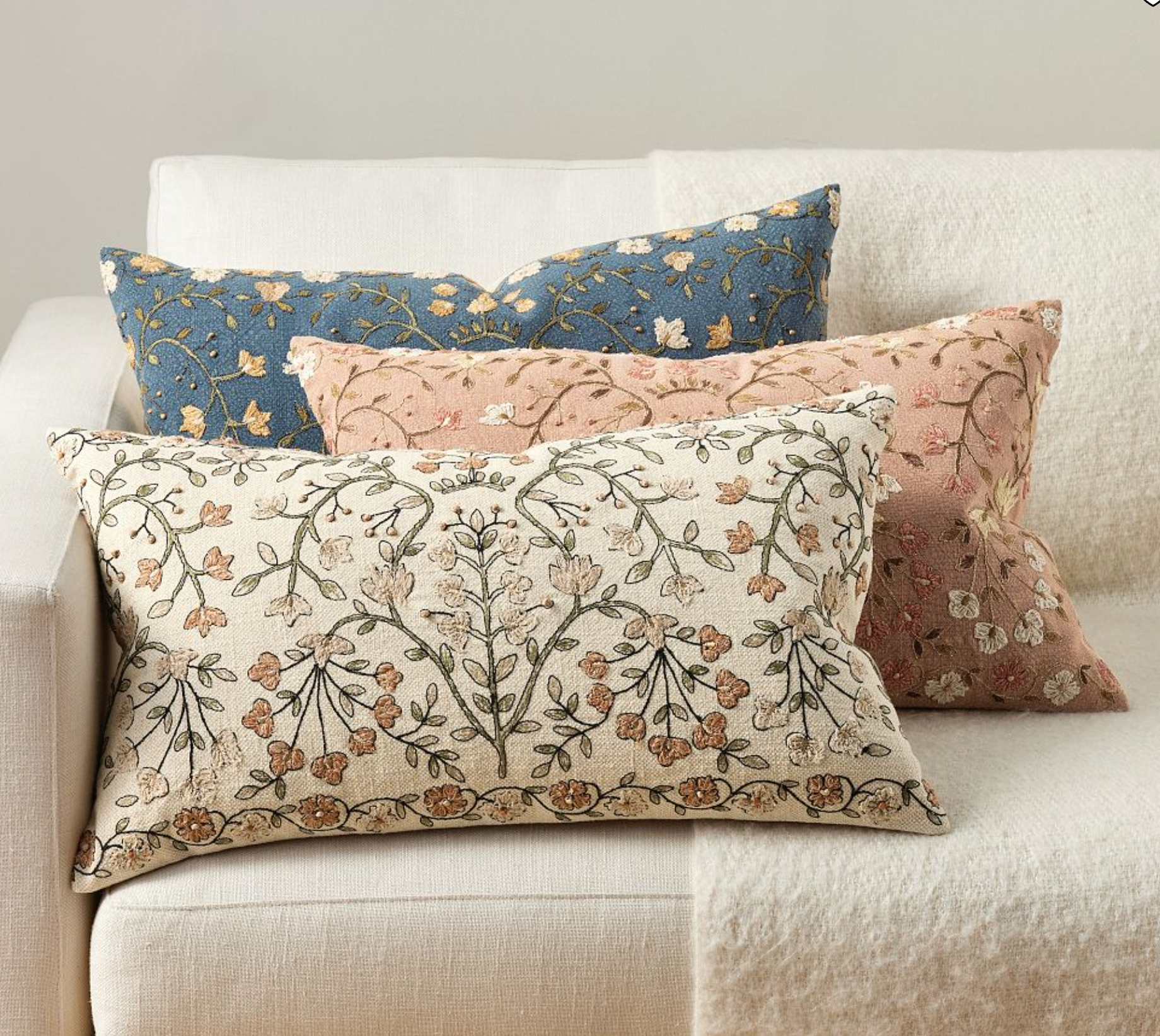 Zea Upholstered Pillow for Pottery Barn