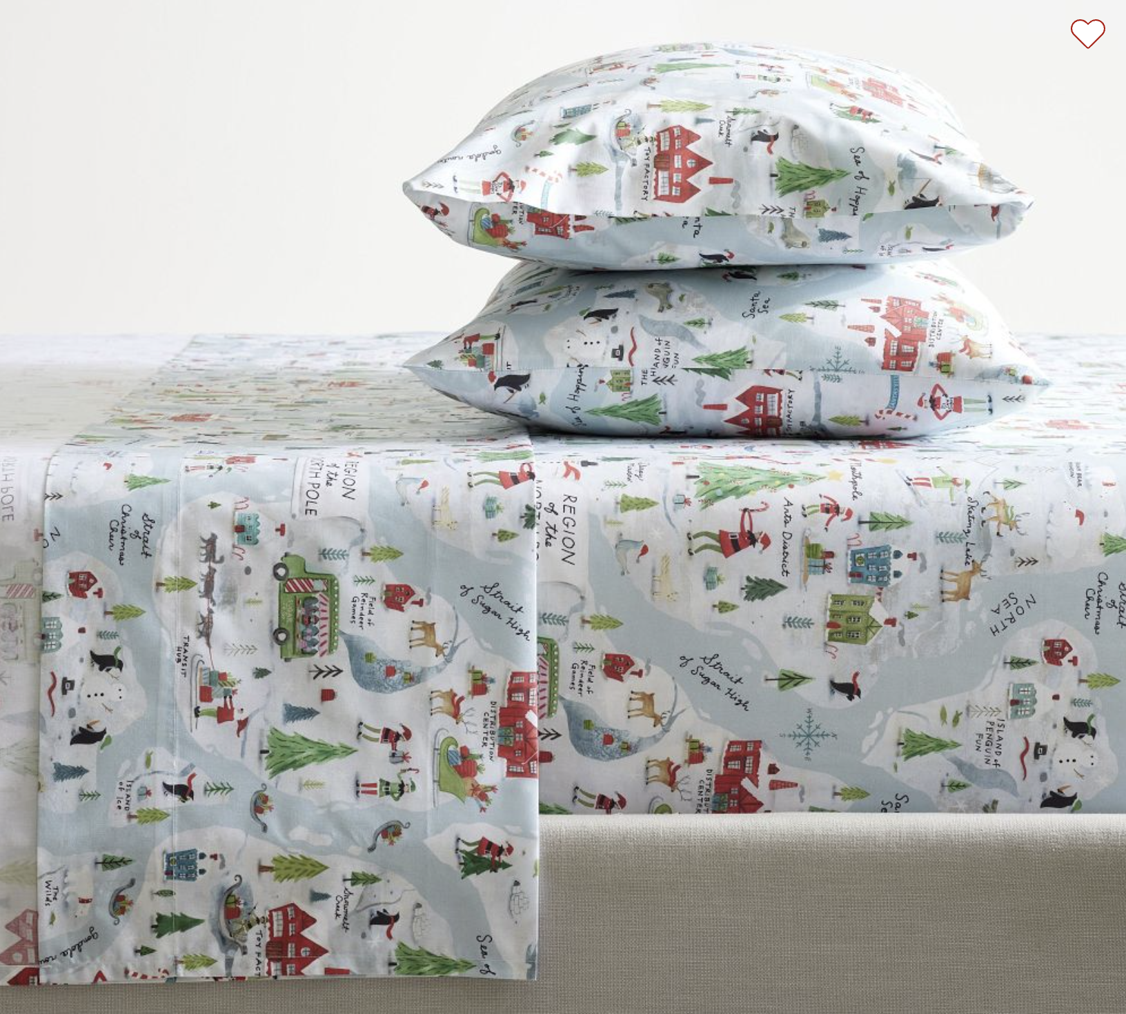 North Pole Print Bedding for Pottery Barn