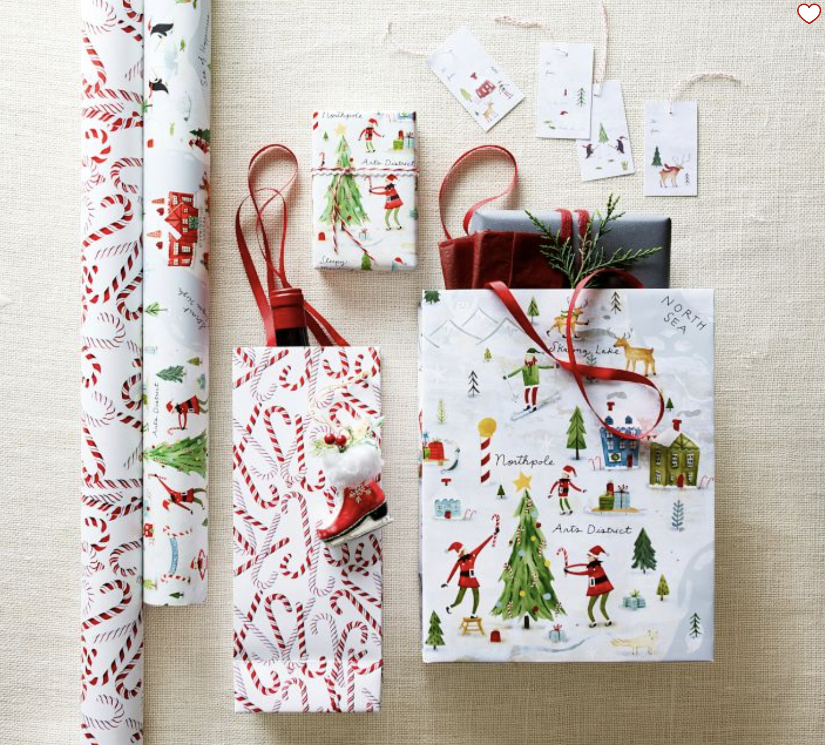 North Pole Print for Pottery Barn Gift Wrap
