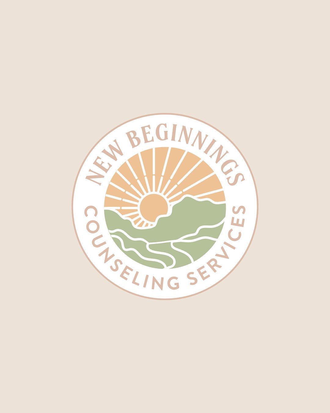 ✨New Brand ✨ Giannina at New Beginnings needed a fresh new look and a website for her counseling services and I&rsquo;m so happy to be working with her. The updated logo features a modern sunset and highlights tones from her nature inspired color pal